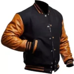 Black And Gold Letterman Jacket Left