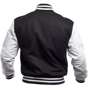 Black And White Letterman Jacket Back