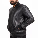 Black Bomber Jacket Mens Left Black Bomber Jacket Mens Left