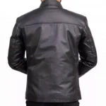 Black Leather Biker Jacket For Men Back