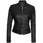 Black Leather Jackets For Women Front Black Leather Jacket For Women Front
