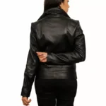 Black Leather Moto Jacket Back Black Leather Moto Jacket Back