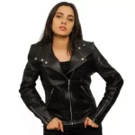 Black Leather Moto Jacket Front Black Leather Moto Jacket Front