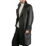 Black Leather Trench Coat Mens Right