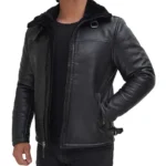 Black Mens Shearling Jacket Right Black Mens Shearling Jacket Right