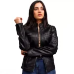 Black Motorcycle Jacket Women's Front Black Motorcycle Jacket Women's Front