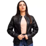 Black Motorcycle Jacket Women's Front Open Black Motorcycle Jacket Women's Front Open