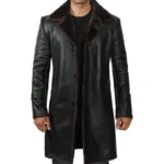 Black Shearling Coat Mens Front Open Black Shearling Coat Mens Front Open