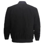 Black Suede Bomber Jacket Mens Back