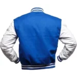 Blue And White Letterman Jacket Back Blue And White Letterman Jacket Back