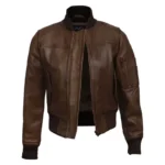 Brown Bomber Jacket Womens Front Open Brown Bomber Jacket Womens Front Open