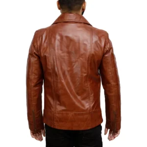 Brown Lambskin Leather Jacket Back