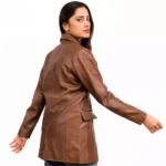 Brown Leather Coat Womens Back Half Brown Leather Coat Womens Back Half