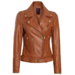 Brown Real Leather Jacket Front