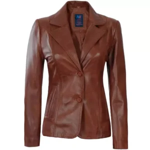 Dark Brown Blazer For Women Front