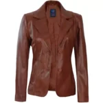 Dark Brown Blazer For Women Front Open Dark Brown Blazer For Women Front Open