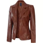 Dark Brown Blazer For Women Right Open Dark Brown Blazer For Women Right Open