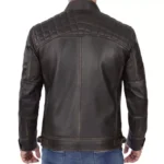 Dark Brown Leather Jacket Mens Back