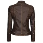 Dark Brown Leather Jacket Womens Back Dark Brown Leather Jacket Womens Back