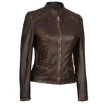 Dark Brown Leather Jacket Womens Left Dark Brown Leather Jacket Womens Left