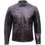 Dark Brown Quilted Jacket Front Dark Brown Quilted Jacket Front