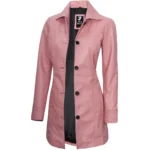 Hot Pink Leather Coat Open Front Hot Pink Leather Coat Open Front