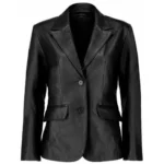 Leather Blazer For Women Front Leather Blazer For Women Front