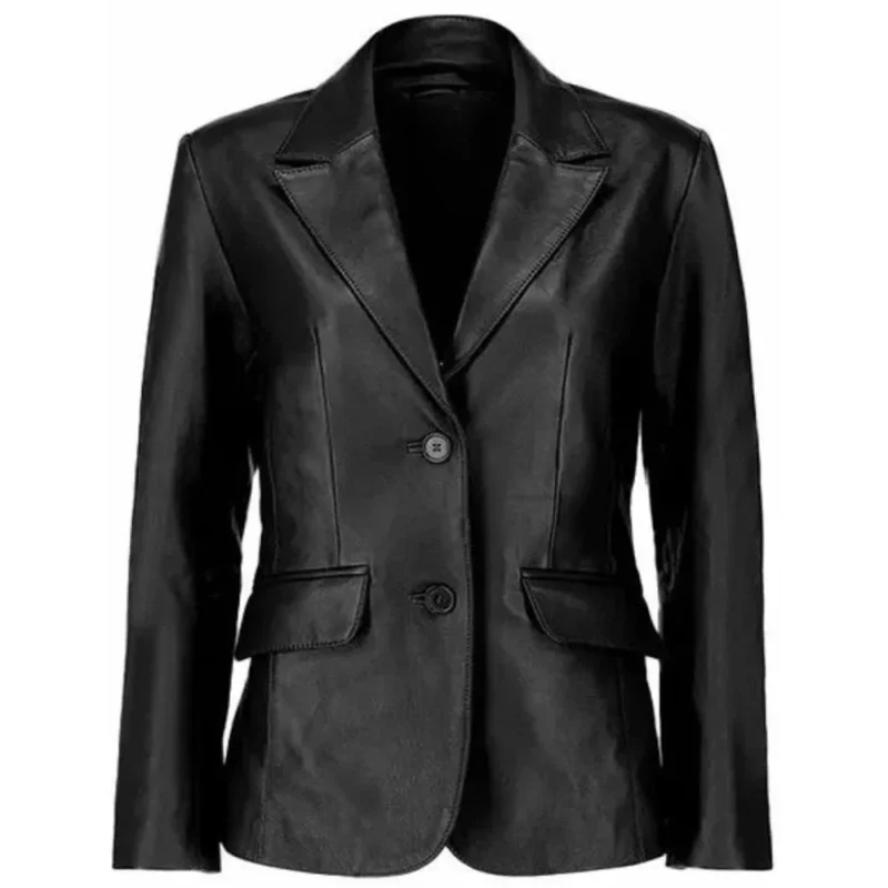 Leather Blazer For Women Front
