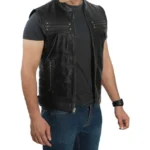 Leather Motorcycle Vests For Men Left Leather Motorcycle Vests For Men Left