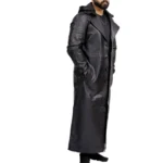 Long Black Coat With Hood Left Long Black Coat With Hood Left