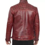 Maroon Leather Jacket Mens Back Maroon Leather Jacket Mens Back