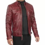 Maroon Leather Jacket Mens Left Maroon Leather Jacket Mens Left