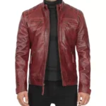 Maroon Leather Jacket Mens Open Maroon Leather Jacket Mens Open