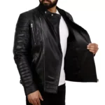 Mens Black Leather Motorcycle Jacket Left Open Mens Black Leather Motorcycle Jacket Left Open