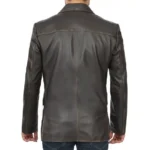 Mens Brown Leather Blazer Back Mens Brown Leather Blazer Back