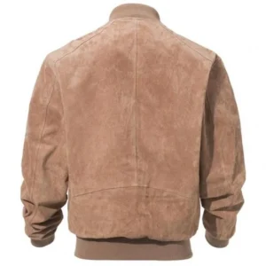 Mens Suede Bomber Jacket Back