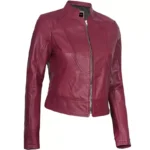 Pink Moto Leather Jacket Left Pink Moto Leather Jacket Left