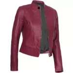Pink Moto Leather Jacket Left Open Pink Moto Leather Jacket Left Open