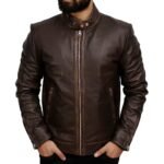Real Leather Biker Jacket Front Real Leather Biker Jacket Front