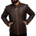 Real Leather Biker Jacket Hands in Pocket Real Leather Biker Jacket Hands in Pocket