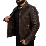 Real Leather Biker Jacket Right Open Real Leather Biker Jacket Right Open