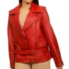Red Leather Biker Jacket Women Red Leather Biker Jacket Women