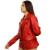 Red Leather Moto Jacket Womens Red Leather Moto Jacket Womens
