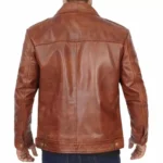Vintage Brown Leather Jacket Back Vintage Brown Leather Jacket Back