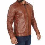 Vintage Brown Leather Jacket Left Vintage Brown Leather Jacket Left