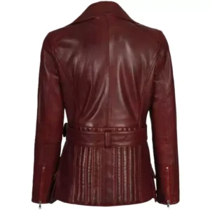 Vintage Burgundy Leather Jacket Back