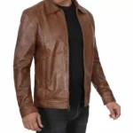 Vintage Coffee Brown Leather Jacket Left Vintage Coffee Brown Leather Jacket Left