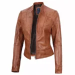 Womens Tan Leather Jacket Right Womens Tan Leather Jacket Right