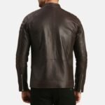 Brown Leather Biker Jacket