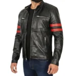 cafe-race-black-red-leather-jacekt Black Quilted Jacket Mens